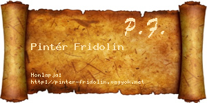 Pintér Fridolin névjegykártya