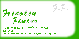 fridolin pinter business card